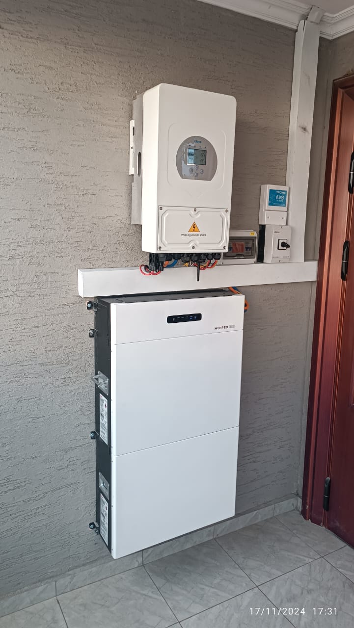 Energy storage installation with LiFePO4 batteries and lithium battery data sheet