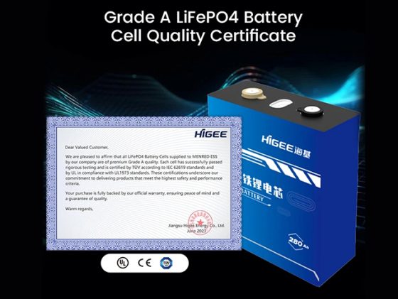 A+ grade battery cell certificate